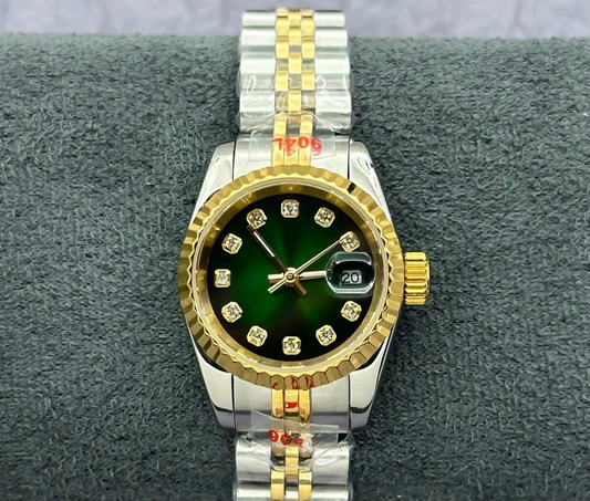 Ladies Seikjust - Green diamond Two tone